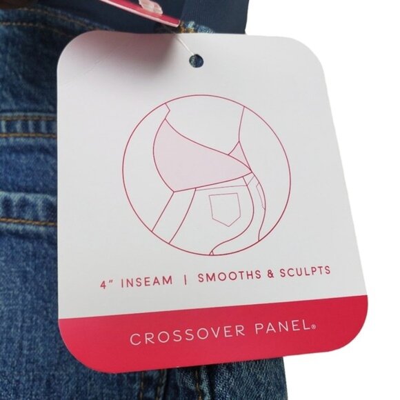 Isabel Maternity Womens Crossover Waist Panel Denim Jean Shorts Size 2 NWT - Picture 6 of 7